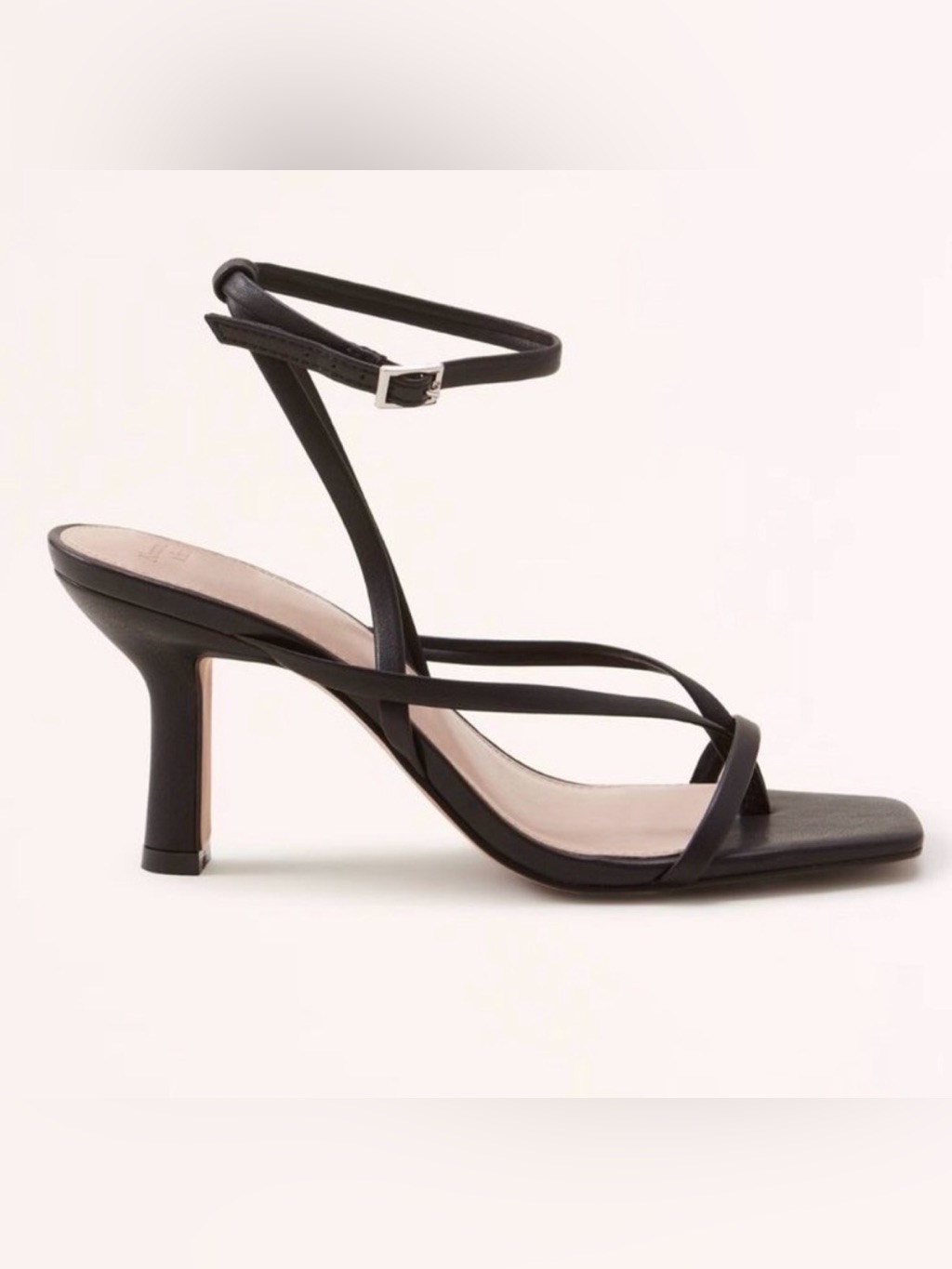 Abercrombie & Fitch Black Strappy Square-Toe Heeled Sandals